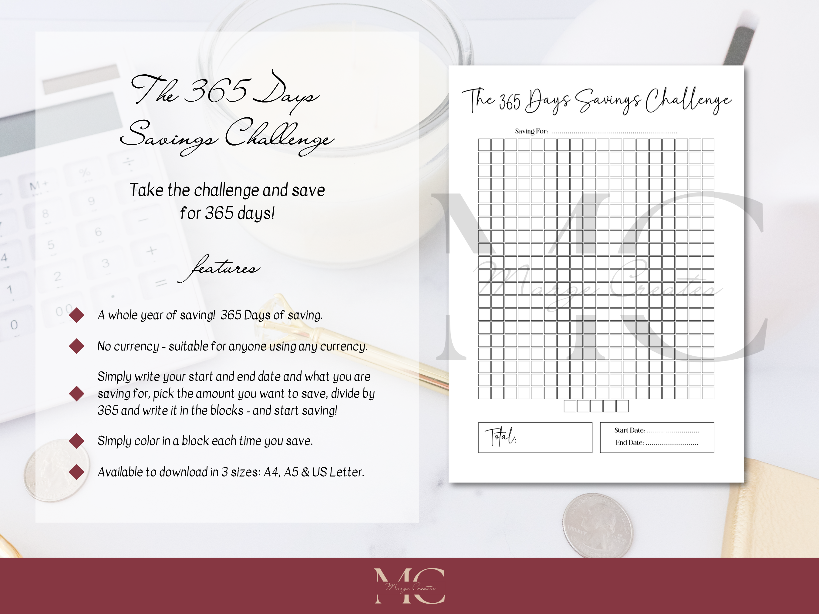 The 365 Days Savings Challenge Tracker