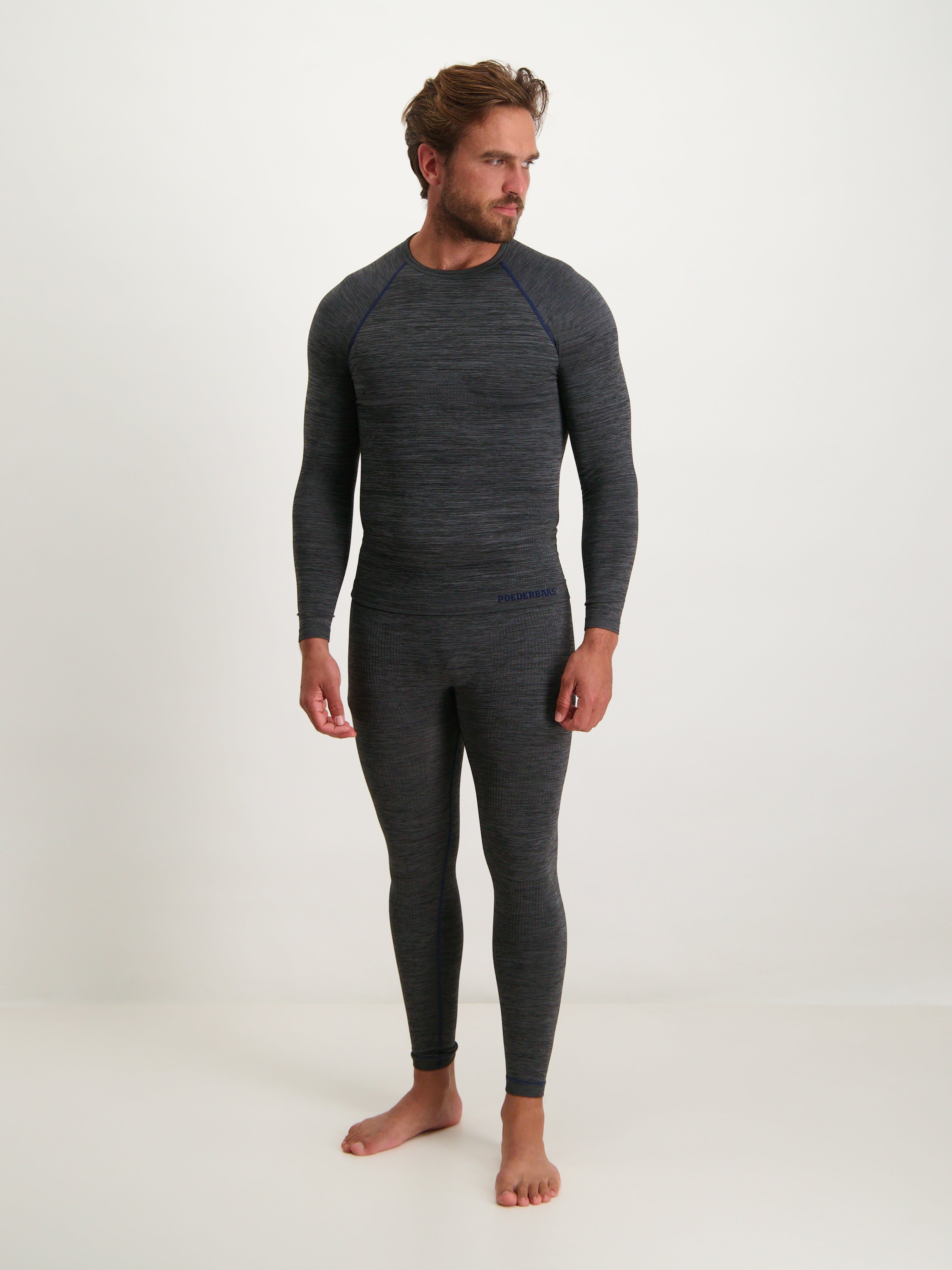 Poederbaas Superior thermo Baselayer broek Mannen- donkergrijs - thermobroek- thermokleding - thermo-ondergoed