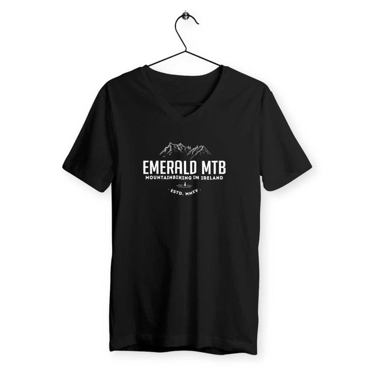 Emerald MTB Black V Neck T-Shirt 