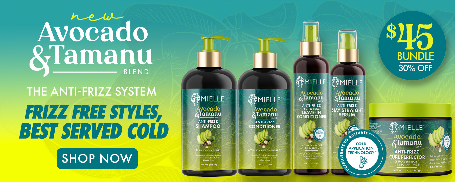 Avocado and Tamanu based all hair products to control anti frizz and gives best result when applied cold.