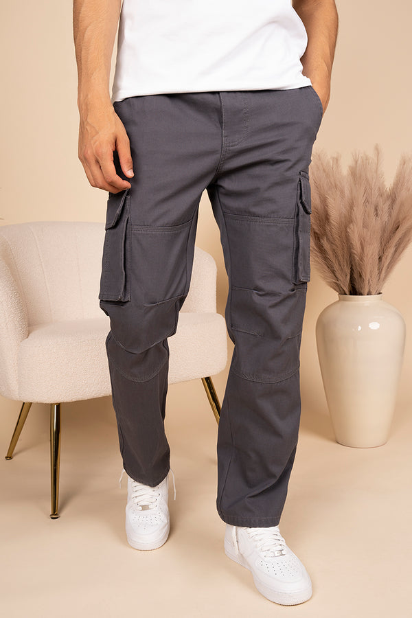 Buy Mineral Grey Stretch Cargo Pants For Men Online In India