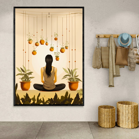 boho art - cozy spot with boho art - yoga meditation
