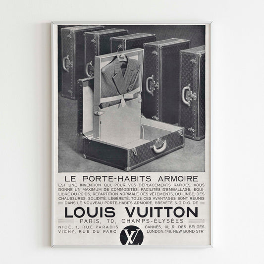 Louis Vuitton Advertising Poster, 30's / 40's Style Print, Ad Wall