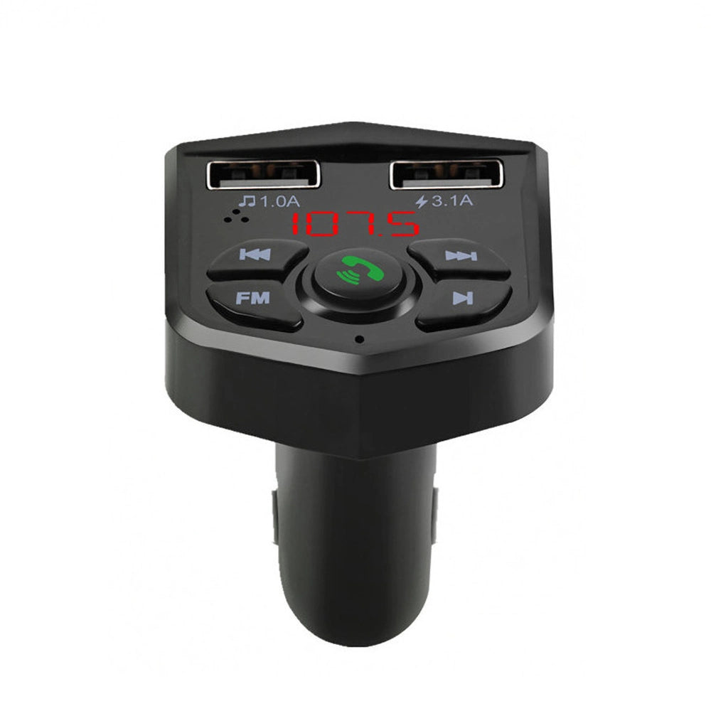Car Bluetooth 5.0 FM Transmitter, Dual USB 3.1A Fast Charger, Wireless Hands-Free Audio Receiver, MP3 Player for Car