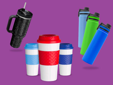 beverage bottles in school colors