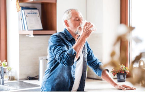 Man enjoying a drink of water