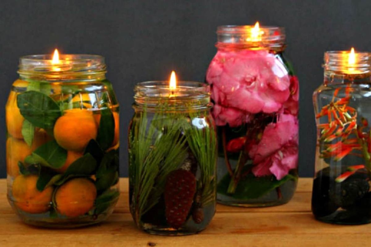 How to make homemade oil candles in mason jars