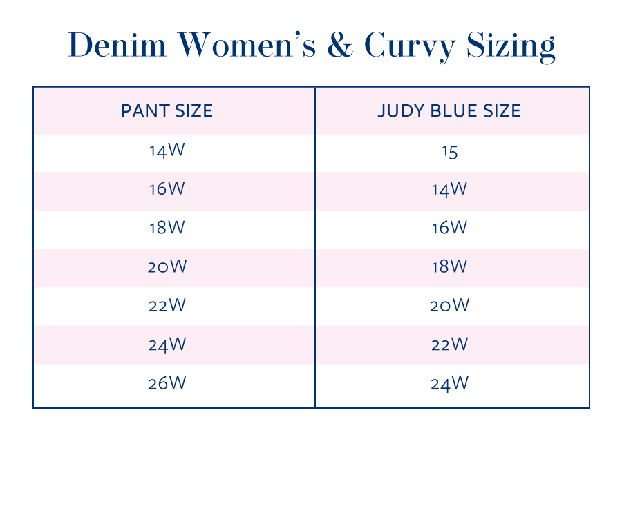 Denim Curvy Sizing