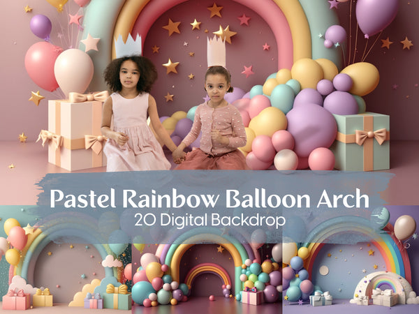 20 Pastel Balloon Arch Backdrops,balloon Digital Backdrop,pastel