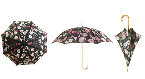 rain umbrellas in peony black design