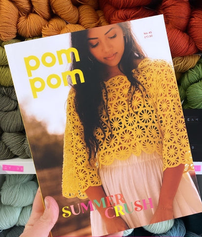 pompom magazine cover issue 45 summer 2023 limonata crochet top