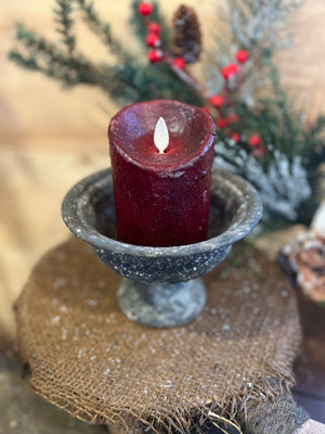 4" Red Luminara Flameless Timer Candle - Uniquely Primitive