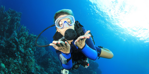 Friendly scuba diver