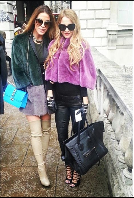 Victoria Baker-Harber and Sophi Hermann wearing Tess Van Ghert at London Fashion week AW 2014