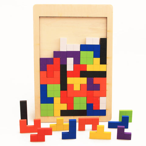 1 Piece Children's Tabletop Game Tetris Parent-child Interactive  Three-dimensional Building Block Puzzle Imagination Creativity Color Shape  Cognitive