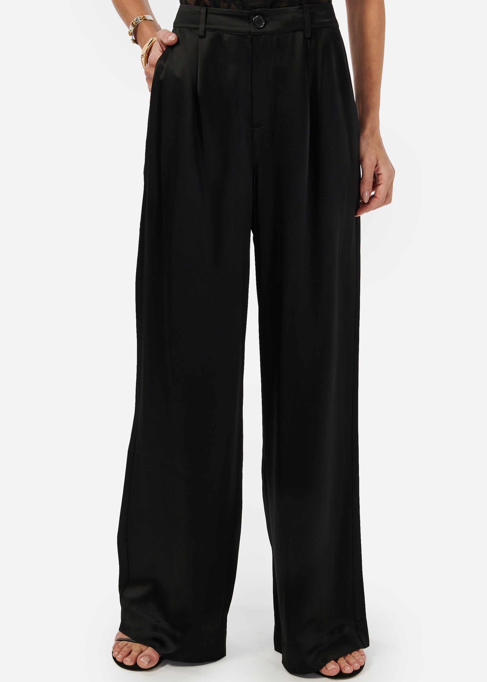 Noura Wide Leg Pant Black - CAMI NYC product image