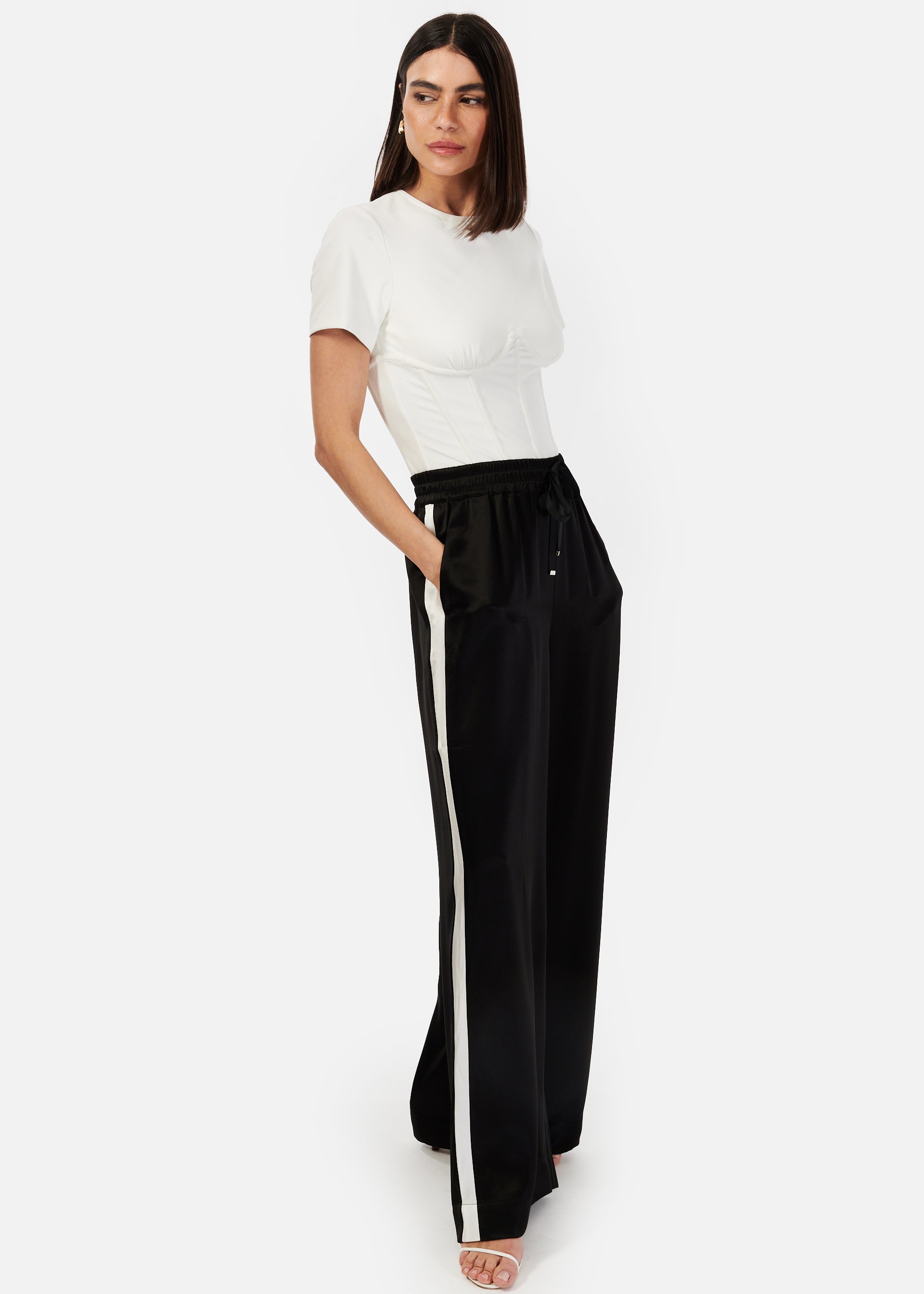 Rylie Rayon Twill Wide Leg Pant White – CAMI NYC