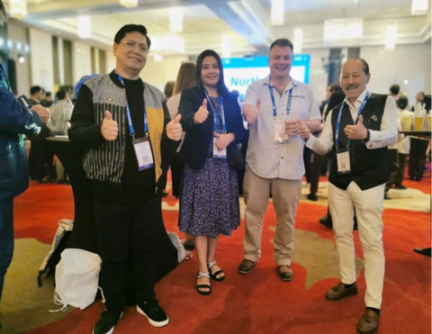 TIES PH partner-institutions that attended the event are Association of Development Financing Institutions in Asia and the Pacific (represented by Secretary-General Enrique Florencio, leftmost), and Mart Evers Travel and Tours Corp. (represented by CEO/Owner Vilma Mendoza, 2nd to the left).