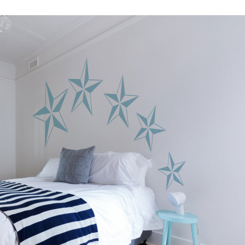 Star Stencils for walls, shabby chic decor and Scandi stencilling