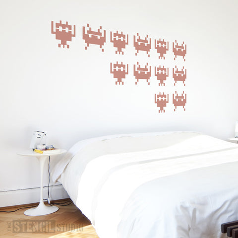 Space Invaders Wall Stencil