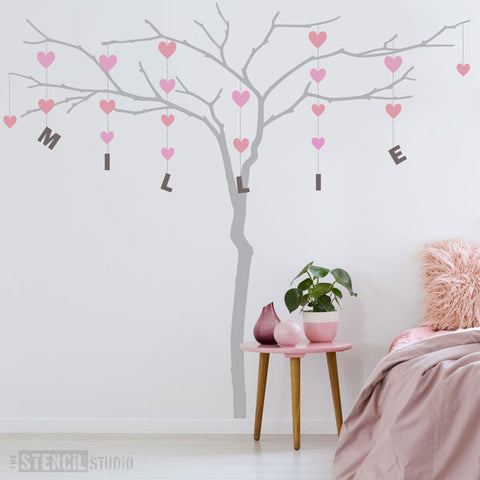 Branch Tree and Alphabet Stencil Set