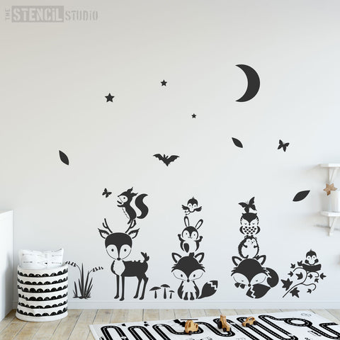 Woodland Animals Stencil for your Nursery decor