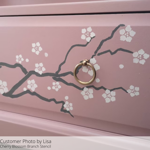 Cherry Blossom Branch Furniture Stencil