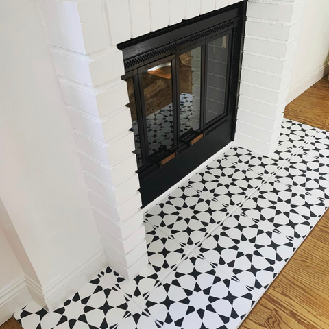 Fireplace Makeover with Chippenham Tile Stencil