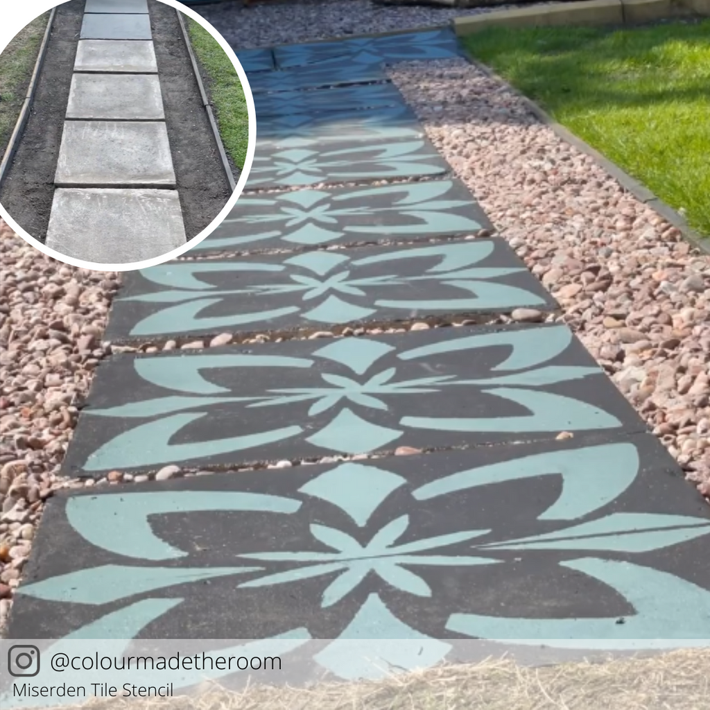 Miserden Tile Stencil Path Makeover