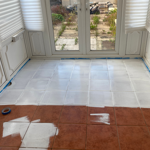 Painting conservatory floor in white floor paint