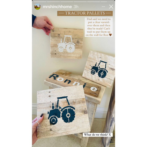 Mrs Hinch Wooden Pallet Tractor Pictures