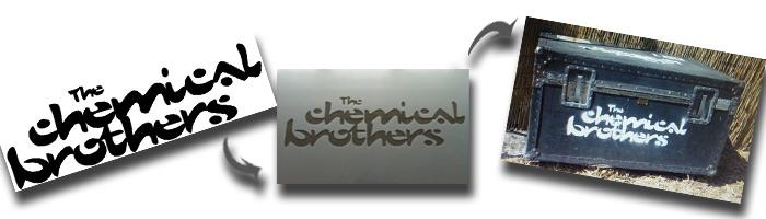 Chemical Brothers band logo stencils made for the band by The Stencil Studio Ltd buy personalised customised stencils uk online