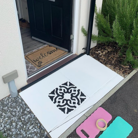 Doorstep Makeover using Bagpath Tile Stencil