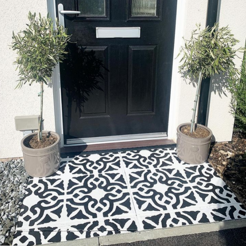 Bagpath Tile Stencil Doorstep Makeover