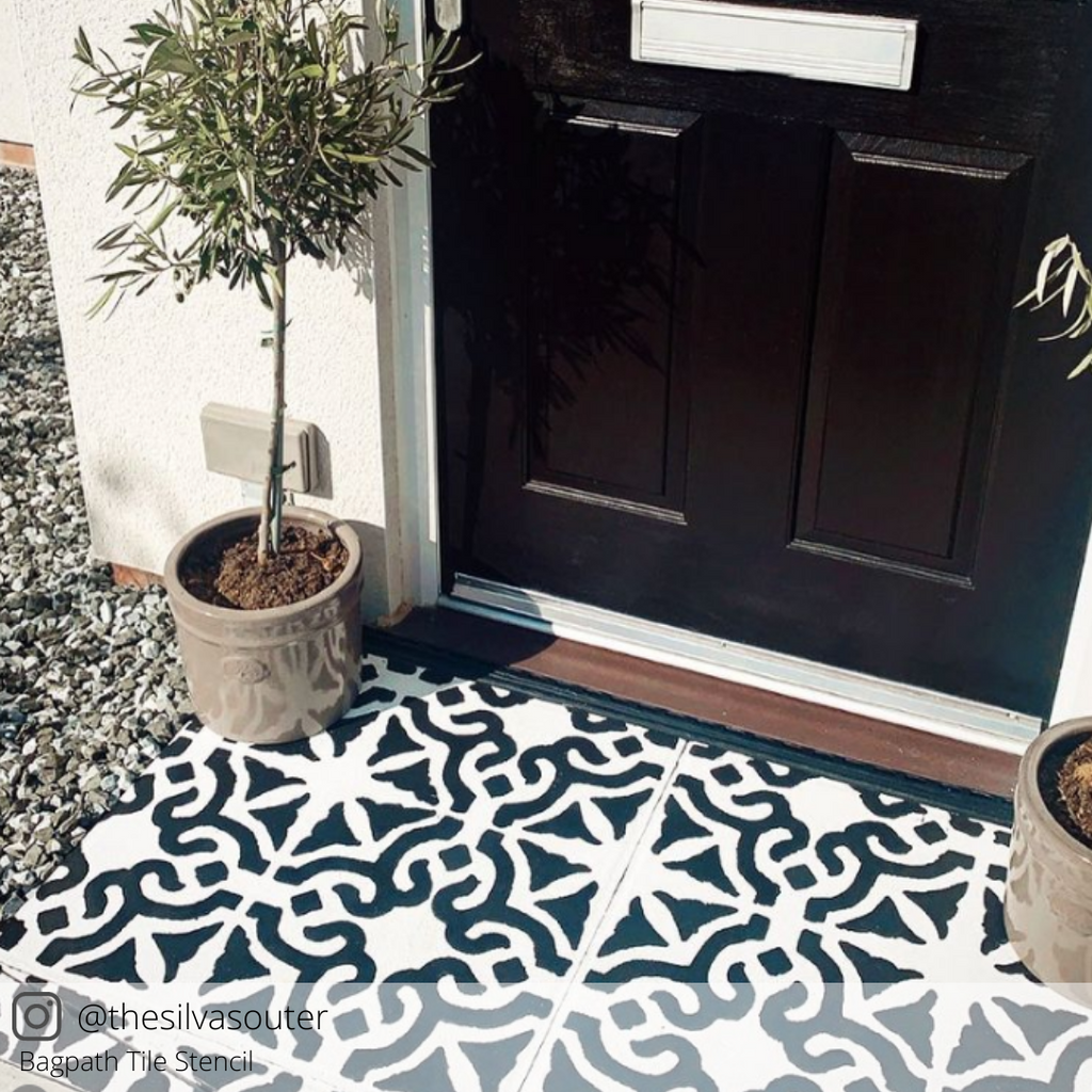 Bagpath Tile Stencil Doorstep Makeover