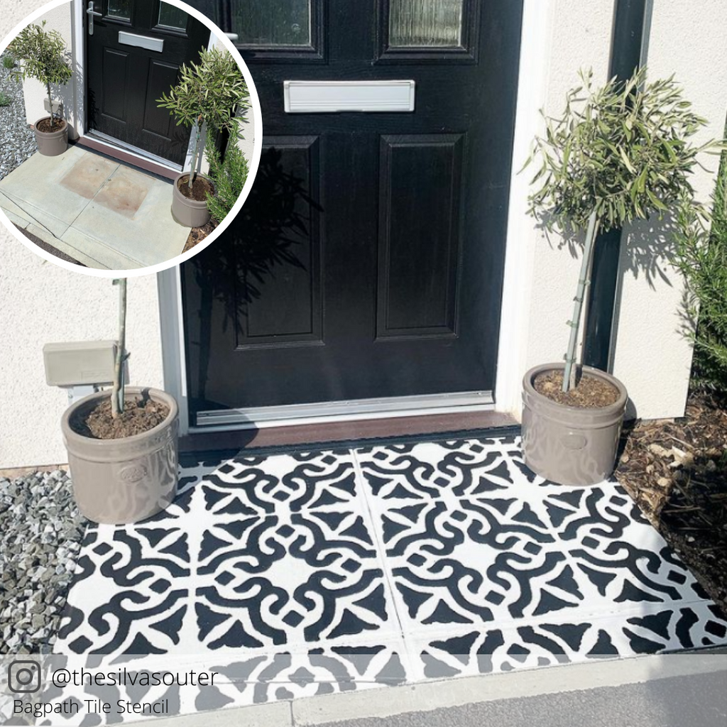 Bagpath Tile Stencil Doorstep Makeover