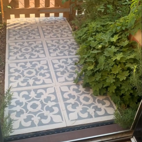 Kingscote Tile Stencil Doorstep Makeover