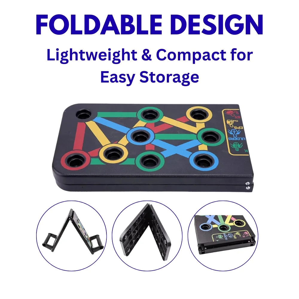 Foldable push up board lightweight and compact for easy storage and travel