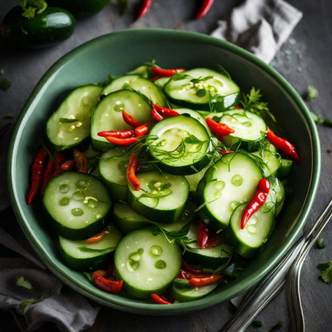 Gurkensalat mit Dill und Chili