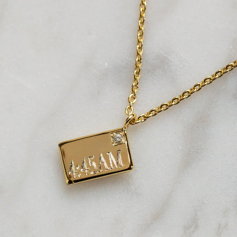 engraved solid gold personalized necklace
