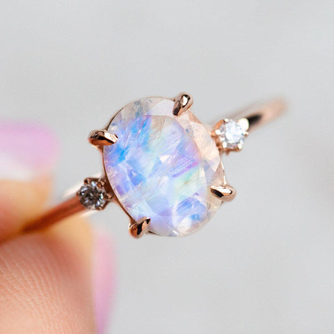 unique solid gold moonstone jewelry