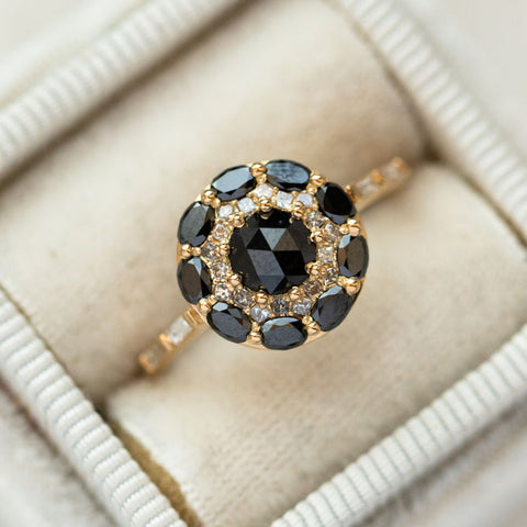 unique black diamond engagement ring