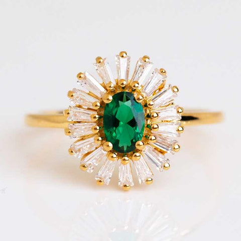 statement green stone vintage inspired ring