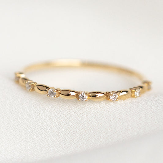 Solid Gold White Sapphire Chunky Chain Link Ring – local eclectic