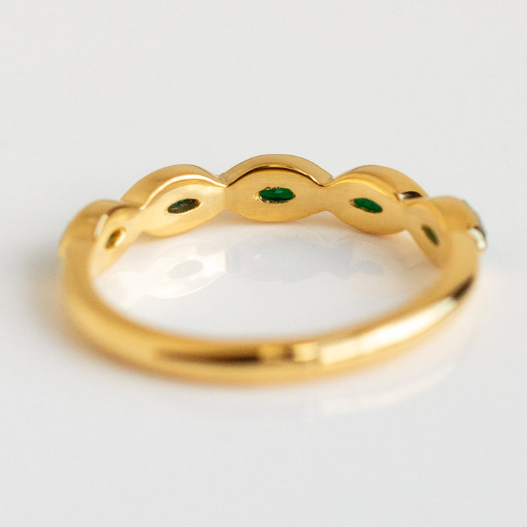 Marquise Gemstone Stacking Ring in Green Onyx yellow gold minimal modern jewelry carrie elizabeth