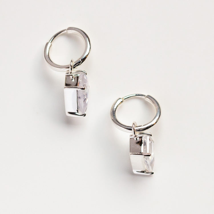 Kite Charm Earrings in Silver