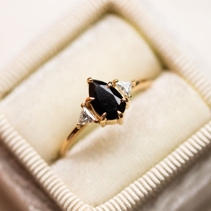 alexis ring with black onyx and moissanite statement jewelry