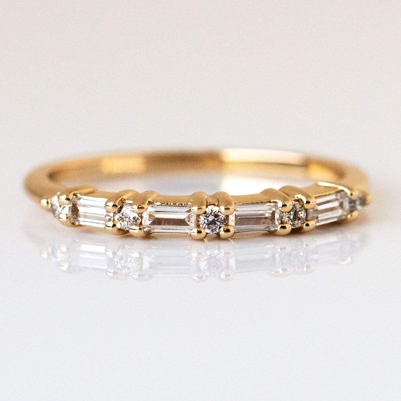 diamond baguette stacking ring