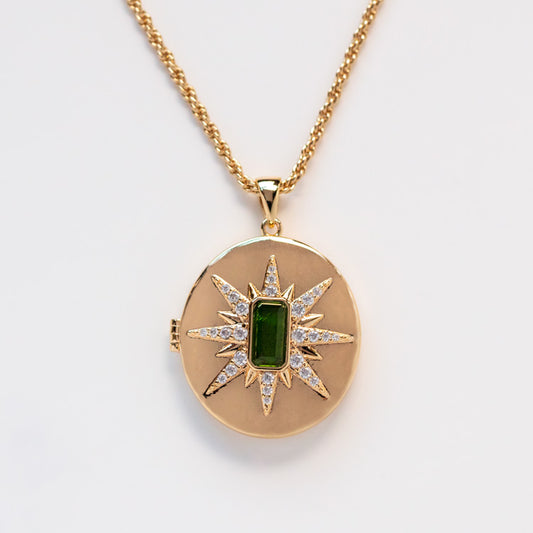 Crystal - Starburst CZ Lock Pendant Necklace – Abrau Jewelry