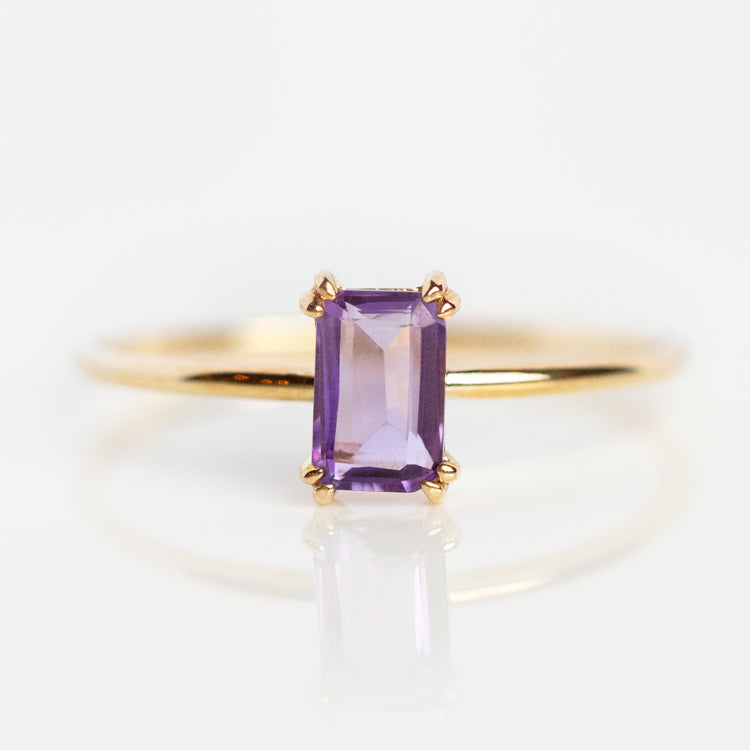 Solid Gold Essential Baguette Birthstone Ring - local eclectic product image